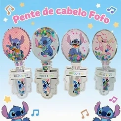 Pente fofo infantil com cerdas macias e almofada de ar da Disney Stitch