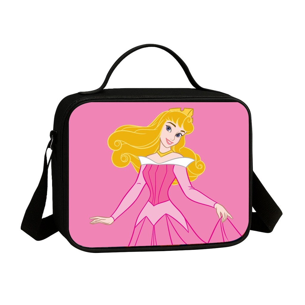 Lancheira Escolar Infantil Bolsa Térmica Estampa Princesa Clássica Vestido Rosa Feminina