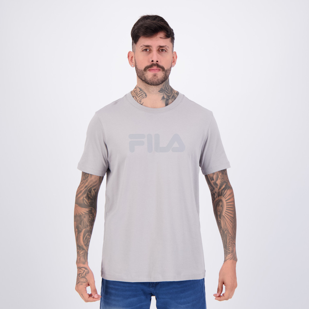 Camiseta Fila Regular Letter Premium IV Cinza