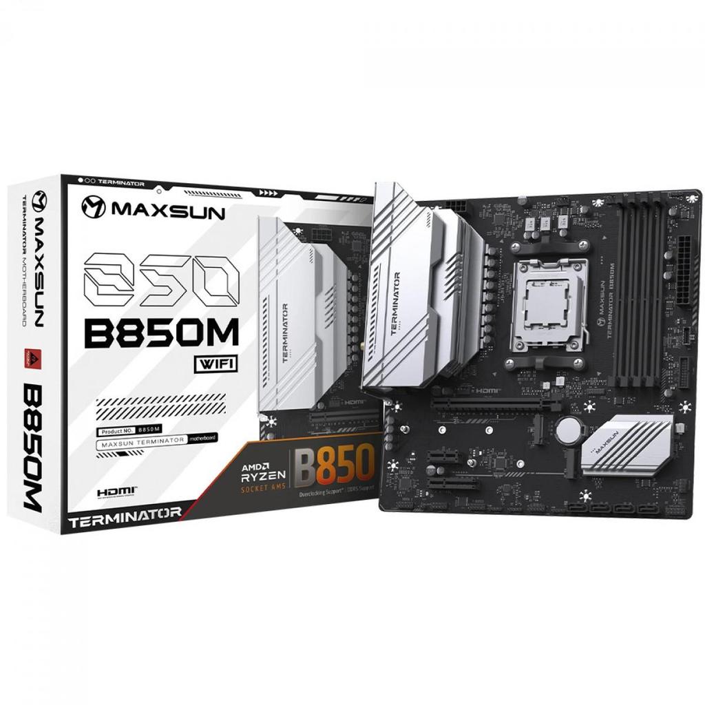 Placa Mãe Maxsun Terminator B850M WiFi, Chipset B850, AMD AM5, mATX, DDR5 em Oferta na Shopee