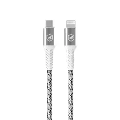 Gshield Cabo de Dados e Carregamento Tipo C/Lightning 1,5M em Nylon Kevlar Resistente, Branco