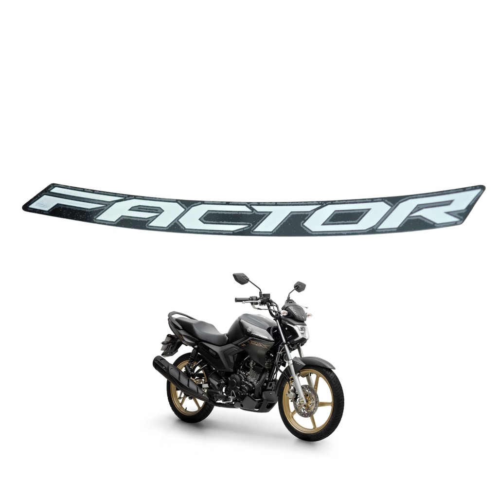 Adesivo Emblema Capa Tanque Ybr150 Factor Dx Preto Metálico Para Lados Esquerdo Ou Direito