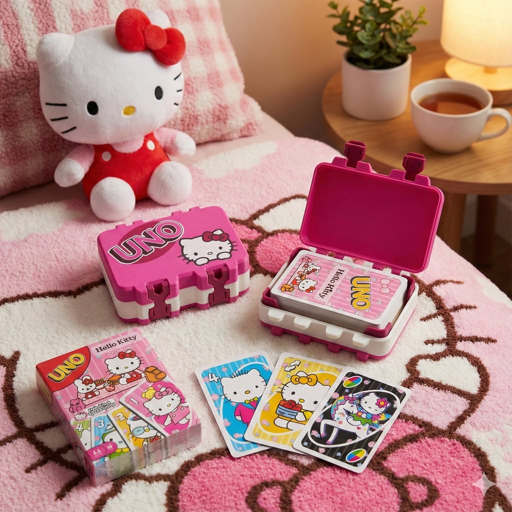 Caixa de Jogo UNO Hello Kitty Porta Organizador de Cartas Hello Kity - NAO INCLUI CARTAS