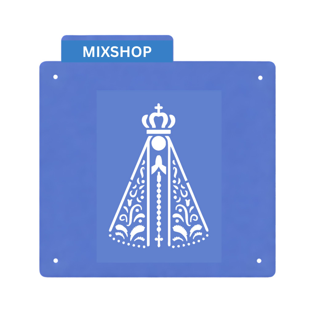 Estêncil Confeitaria Pasta Biscoito Stencil NOSSA SENHORA para Pintura Molde Vazado 10x10 14x14 em Oferta na Shopee