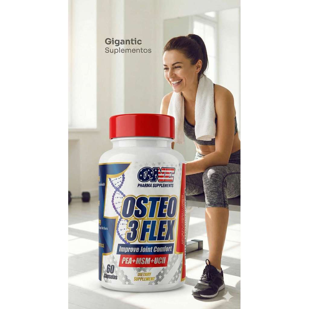 ONE Pharma Supplements Osteo 3 Flex PEA MSM UCII 60 Cápsulas Suplemento para Suporte Articular Compre Agora