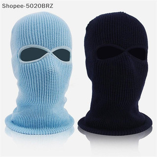 [THEBR] Boné De Malha De Inverno Quente Macio Com 2 Furos Chapéu De Esqui De Rosto Inteiro Capuz Balaclava Exército [BR]