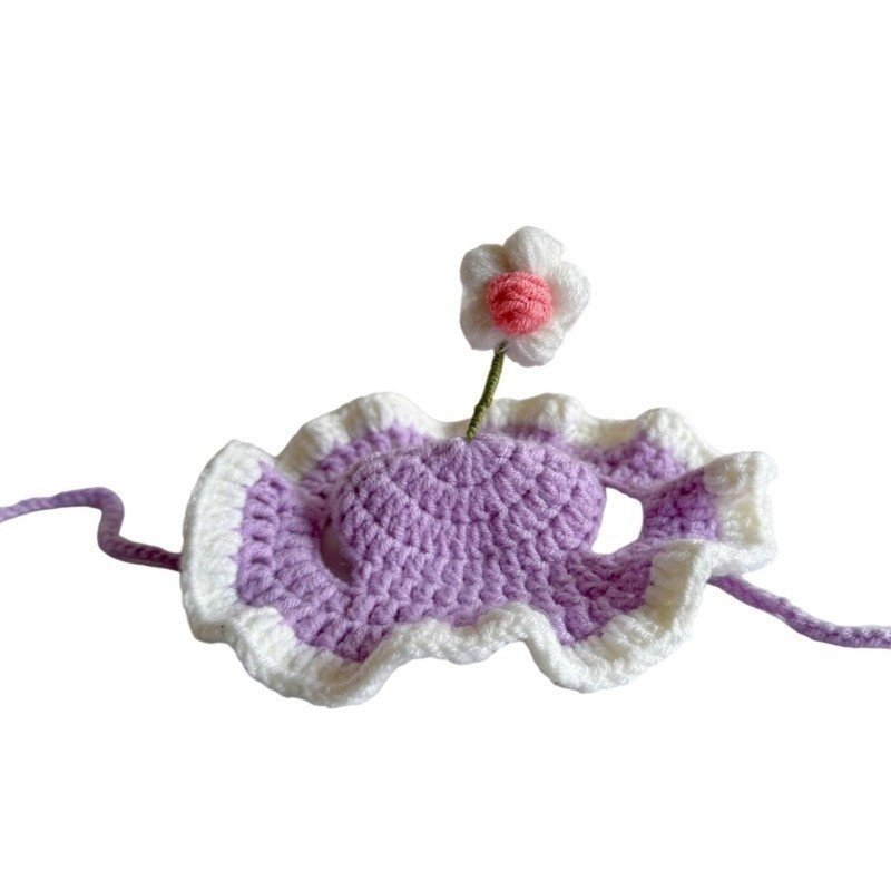 Chapéu de crochê para animais de estimação, decoração para festas e feriados, filhote, acessório para fotos