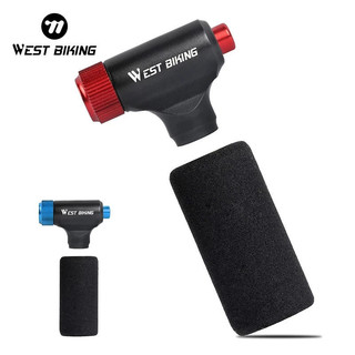 Bomba de Ar Mini CO2 WEST BIKING para Bicicleta, Inflador Rápido Portátil, Adaptador de Válvula Schrader e Presta, Bomba