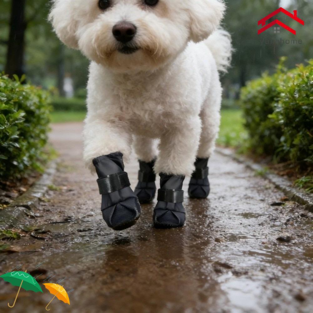 YANNHOME 4 Pçs/SET Botas Impermeáveis Para Cães , Sapatos Antiderrapantes De Cano Alto Resistentes Ao Desgaste , De Chuv