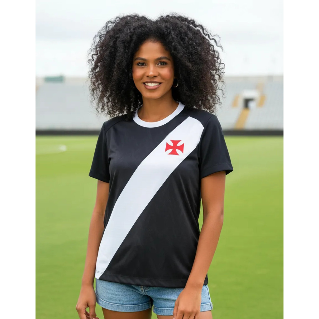 Camisa Feminina Vasco Da Gama Oficial Licenciada Casual