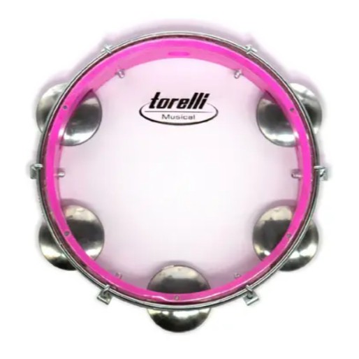 Pandeiro 8” Polegada Injetado Pele Transparente TP848 Pagode Samba Percussão Torelli Full