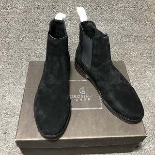 Botas chelsea comuns masculinas de couro genuíno botas curtas britânicas dedo do pé redondo botas masculinas chelsea nov