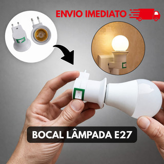Soquete lâmpada bocal E27 para tomada liga desliga luz adaptador seguro resistente