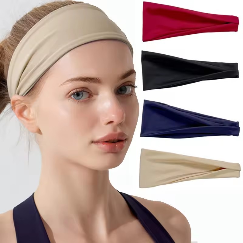 Faixa De Cabelo Esportiva Ultrafina De 5/1 Unidade-Tiaras Largas Elásticas-Acessórios-Antiderrapante , Absorvente De Suo