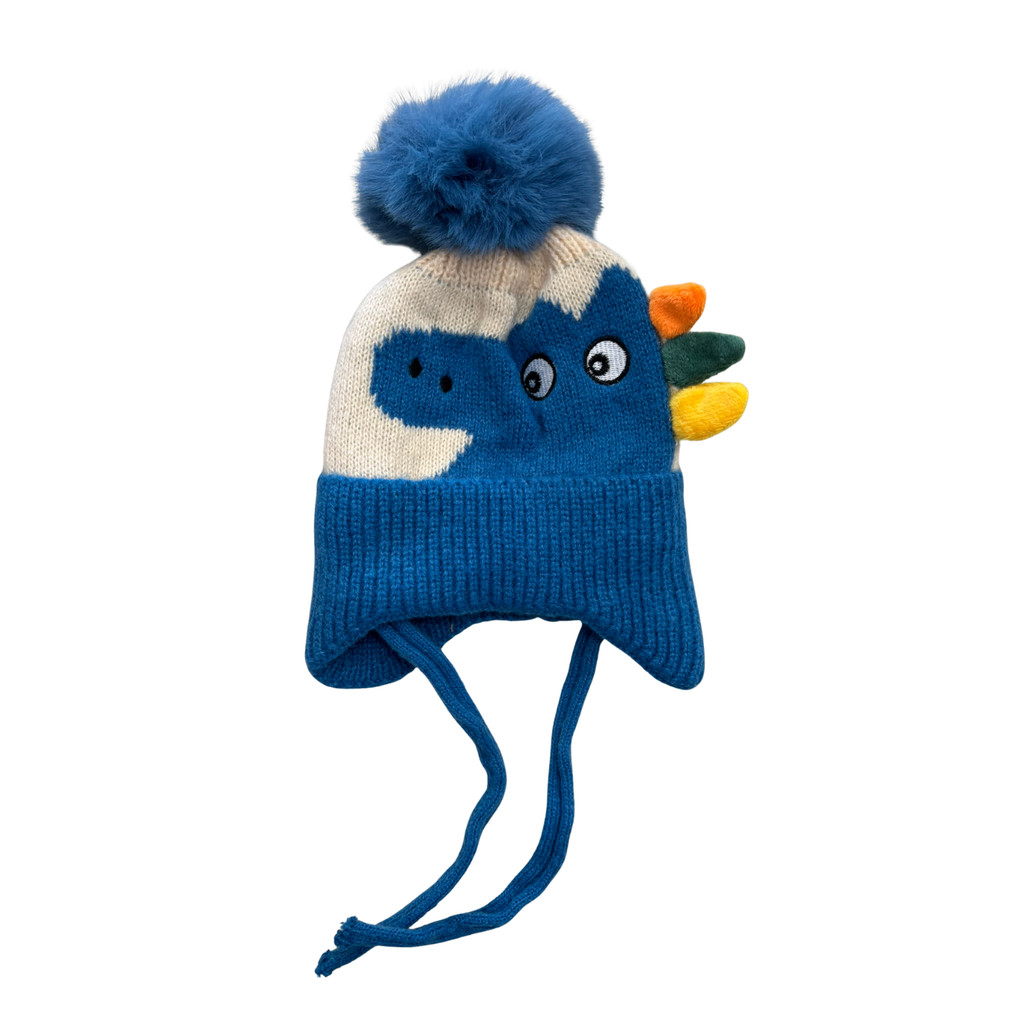Touca Dinossauro Infantil Gorro Peluciado Menino Quentinho Inverno Frio