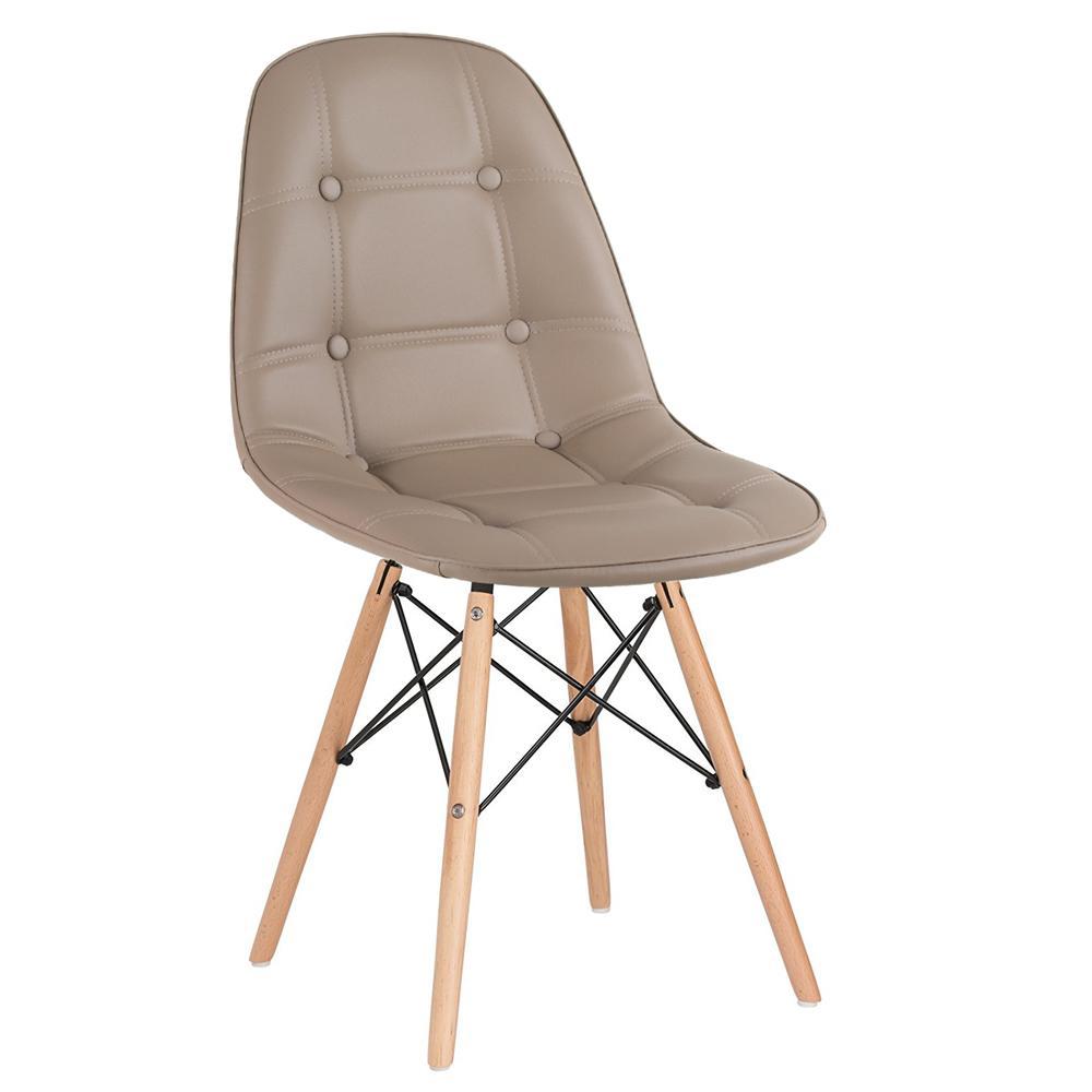 Cadeira Laráz Eames Eiffel Botonê Estofada  - Nude