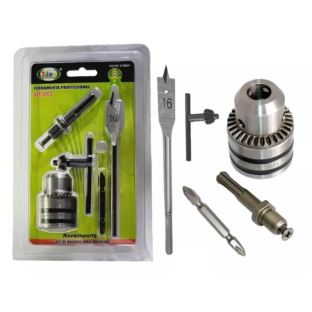 Mandril Para Furadeira Adaptador 1/2 Sds Plus Martelete Bosch 5pç Ferramenta