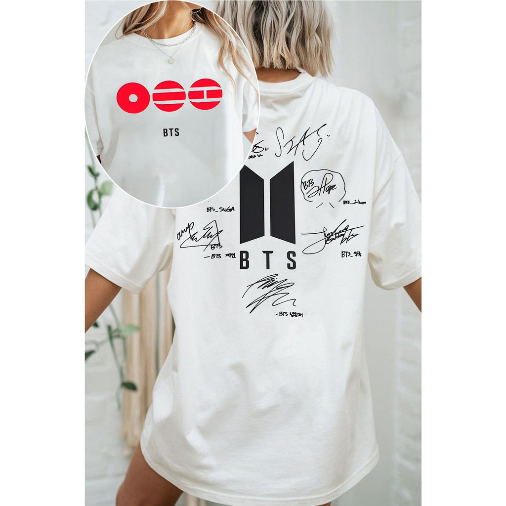 「Mina Hana」Camiseta BTS Come Back Estampa Exclusiva Confortável Moderna Estilosa Moda Feminina