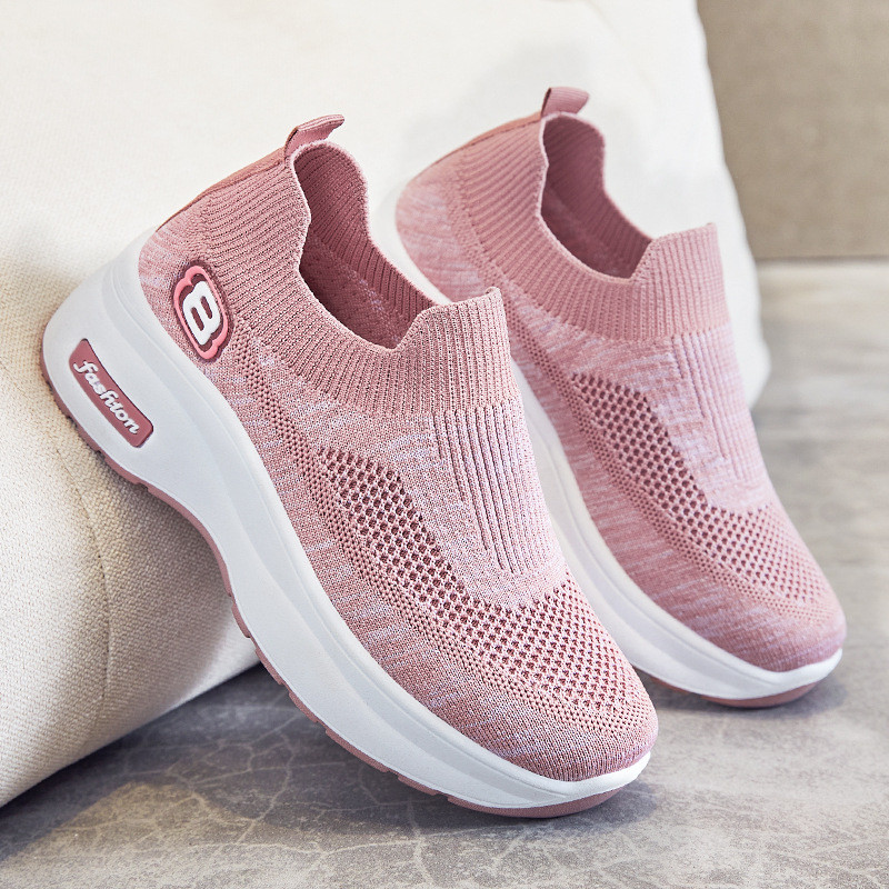 Sapatos femininos novo estilo sapatos femininos atacado sapatos de aumento interno respirável tênis de sola grossa femin