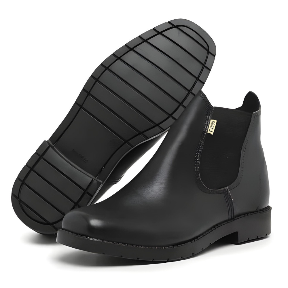 Bota Botina Masculina Em Couro Látego Legítimo Solado Antiderrapante Resistente e Confortável