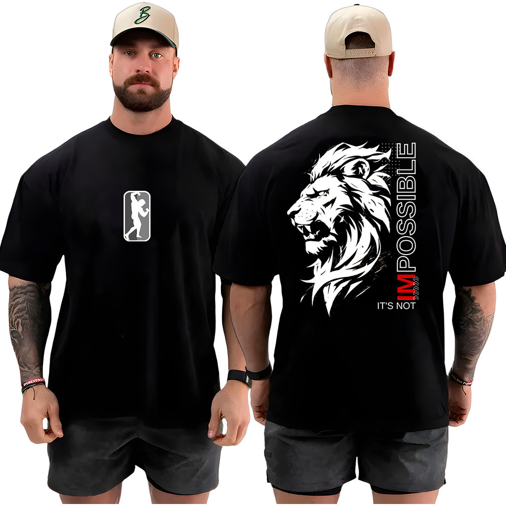 Camiseta Camisa Oversized Top Impossível não Academia Musculação Grande 100% Algodão Streetwear