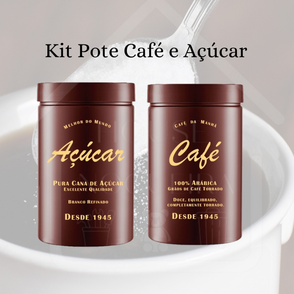 Kit 02 Pote p/ Mantimentos 1.5L Café e Açúcar Qualidade Multiuso Resistente Mokaccino Imperdível SB