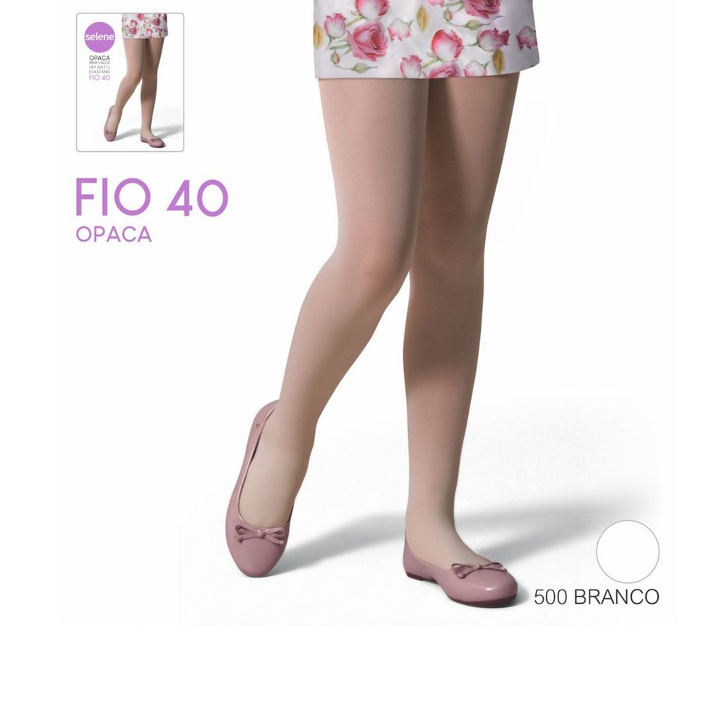 Meia Calça Infantil Fio 40 Selene Branco