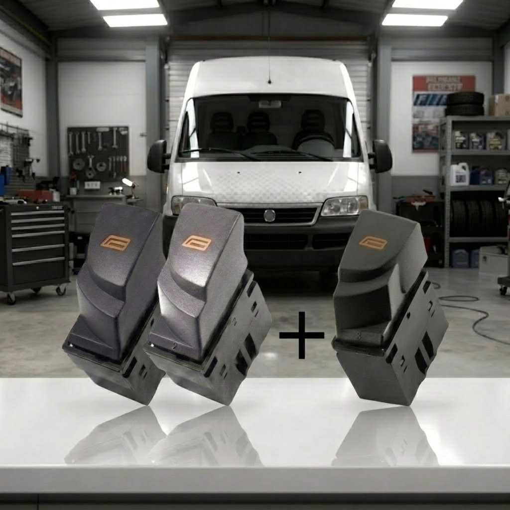 Kit Botão Vidro Elétrico Fiat Ducato Esquerdo e Direito 3 Peças Interruptor Comando 735315616