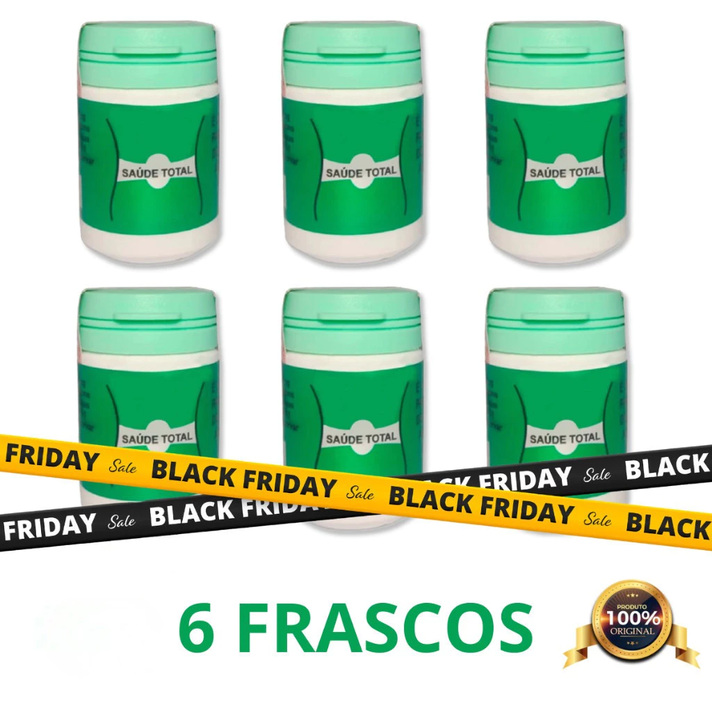 Kit com 6 Frascos Saúde Total Em Cápsulas Original Pó Marrom - 15 Cápsulas