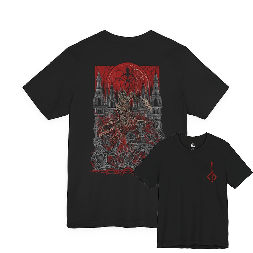 Camiseta Masculina Feminina Estampa Bloodborne Monstro Fight Catedral T-shirt Unissex Gamer Streetwear Envio Imediato