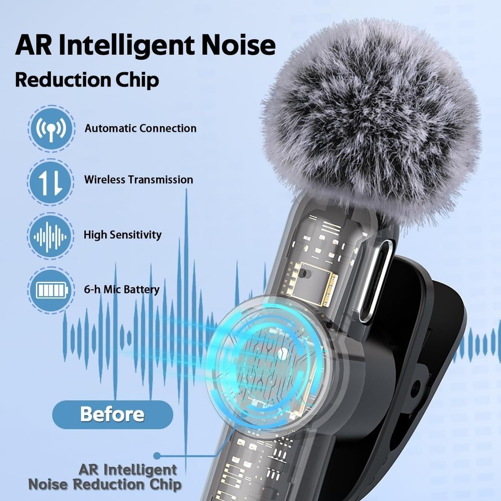 Microfone de Lapela/microfone Ao Vivo Sem Fio K9/microfone de Rádio 2.4G/microfone Pequeno Externo Redução de Ruído — R$ 66,39 em Shopee