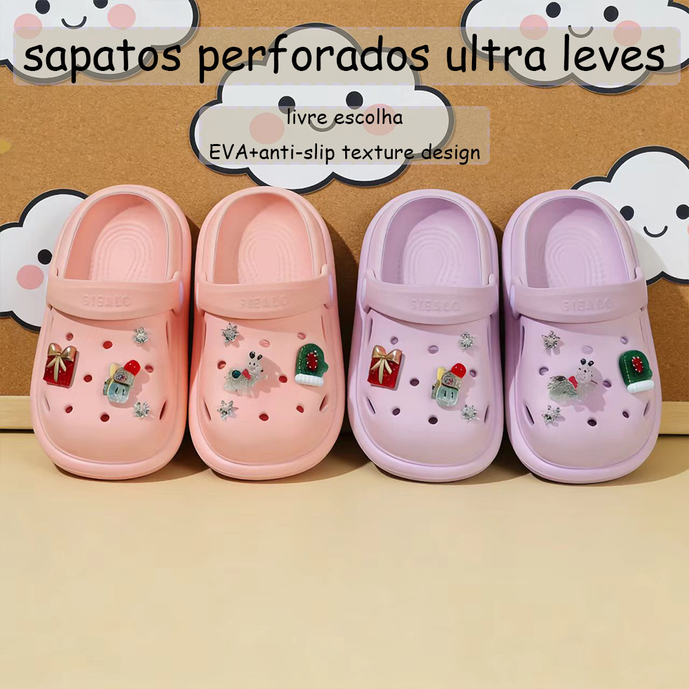 Babuche Infantil Feminina Menina Leve Macia Confortável Antiderrapante Decoração Removível Rotina Diária Escolar