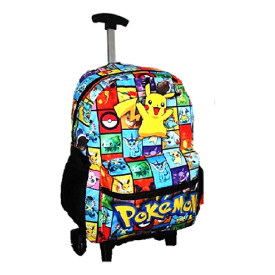 Mochila Pokemon Pikachu Bolsa Infantil Escolar Rodinhas