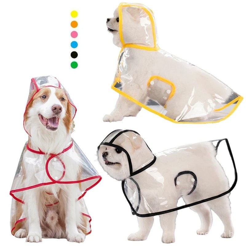 Capa De Chuva Para Cachorro À Prova D'água Cães Pequenos E Médios Gatos Jumpsuit Dog Hooded Pug Rain Poncho Rainwear XS-