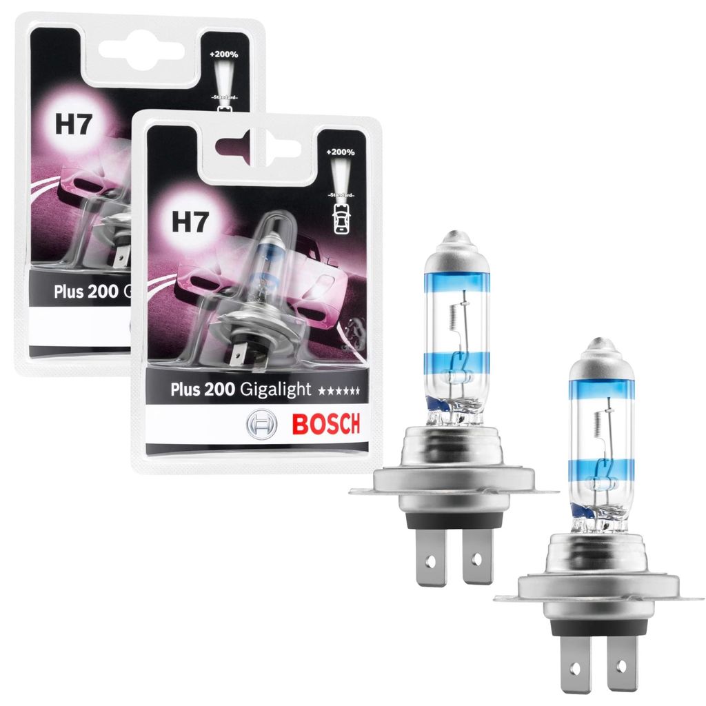 PAR DE LÃMPADA BOSCH ORIGINAL HALÓGENA H7 GIGA LIGHT PLUS 200 12V em Oferta na Shopee