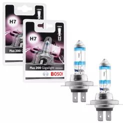 PAR DE LÃMPADA BOSCH ORIGINAL HALÓGENA H7 GIGA LIGHT PLUS 200 12V