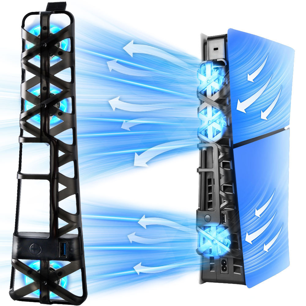  Ventilador de Resfriamento Para PS5 Slim Sistema de Resfriamento com Porta USB 3.0 Cooler Para PlayStation 5 Slim