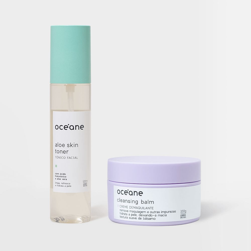 Kit Creme Demaquilante + Tônico Facial com Aloe Vera (2 Produtos) em Oferta na Shopee