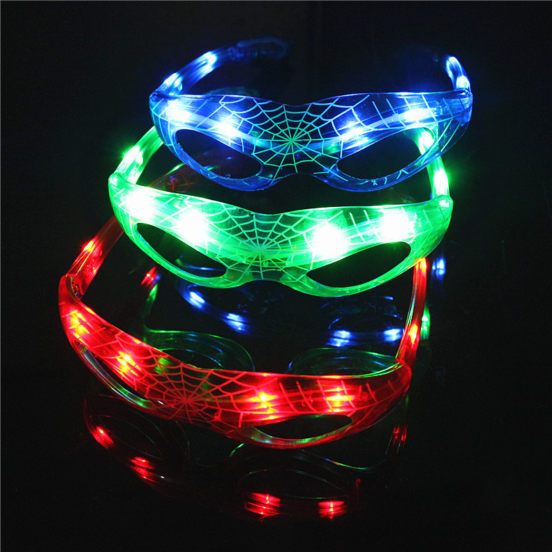 Óculos Luminosos LED Piscando Óculos Homem-Aranha - 3 Cores