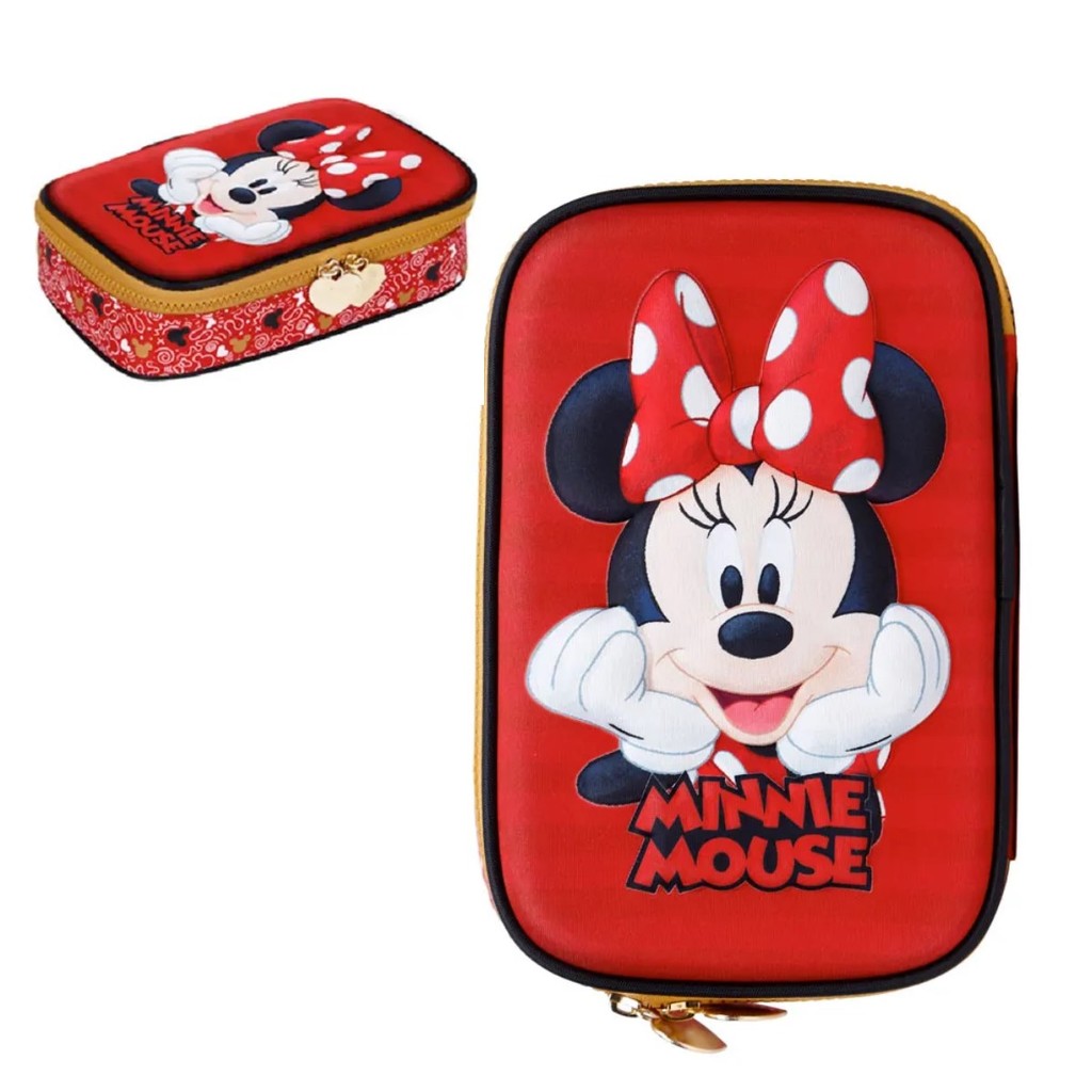 Estojo Box Escolar Juvenil Grande Disney Minnie 3D vm em Oferta na Shopee