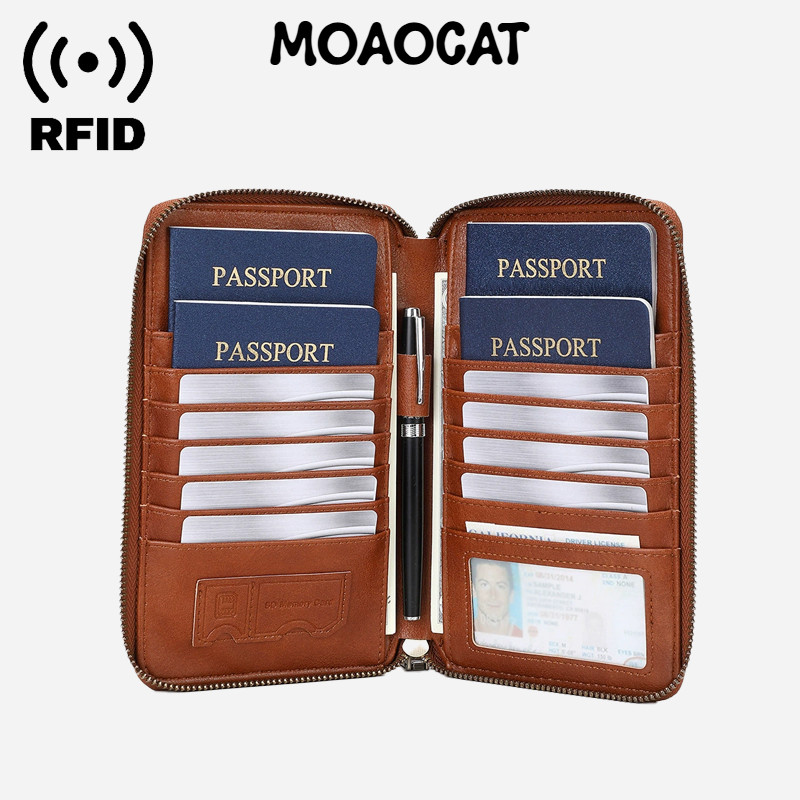 MOAOCAT Novo Porta-passaporte com Bloqueio RFID Design Criativo de Avião Carteira de Viagem com Zíper No 344 em Oferta na Shopee