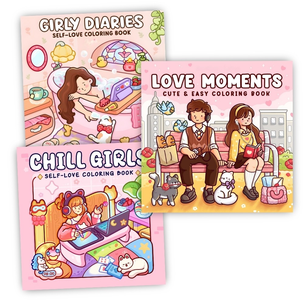 Livro de colorir Love Moments Coloring Book - 40 páginas - 120gr