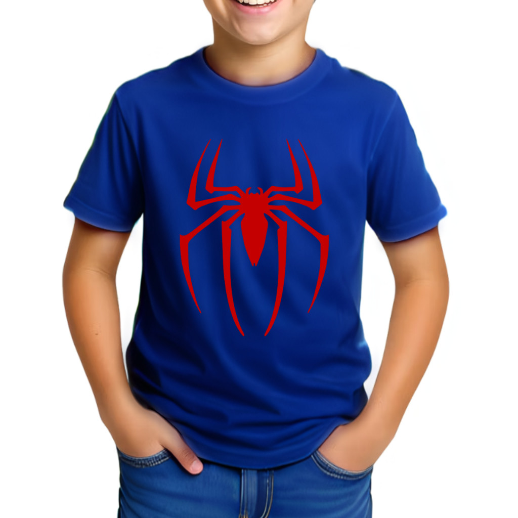 Camiseta Aranha Homem Aranha Infantil Juvenil Camisa Estampada Spider Man 100% Algodão N° 2 ao 16