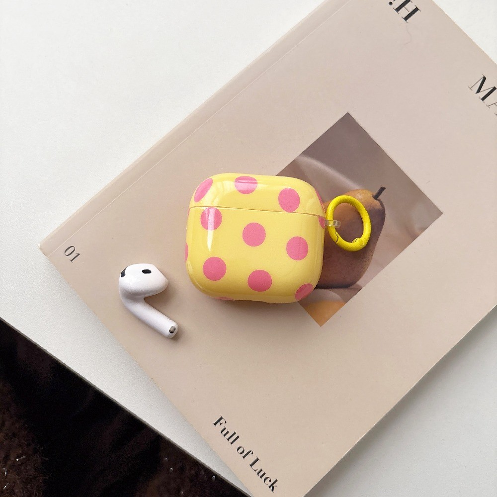 Criatividade Bonito Bolinhas Estampadas Com Pingente Capa De Fone De Ouvido Para AirPods 1/2/3/4 Pro/3 Ins Style Anti-Qu — imagem 2 de 2