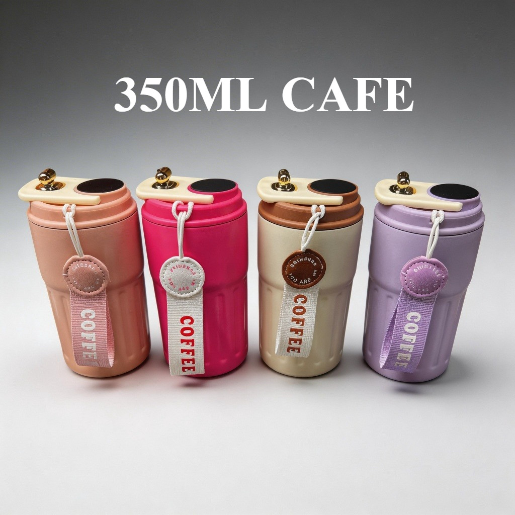 Copo Térmico Café 350ml com Tampa Vedada, Design Moderno, Portátil, Isolamento Térmico,mar...