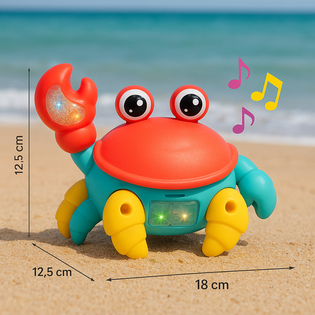 KIT 1/2/3 Caranguejo Fujão Caranguejo Dançarino Musical Som Luz E Movimento Brinquedo - Envio Imediato