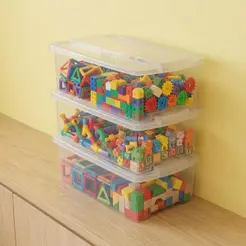 Kit 3 Caixas Organizadoras Empilháveis Multiuso Brinquedos Sapatos Ferramentas Papelaria Geladeira Despensa Plasútil