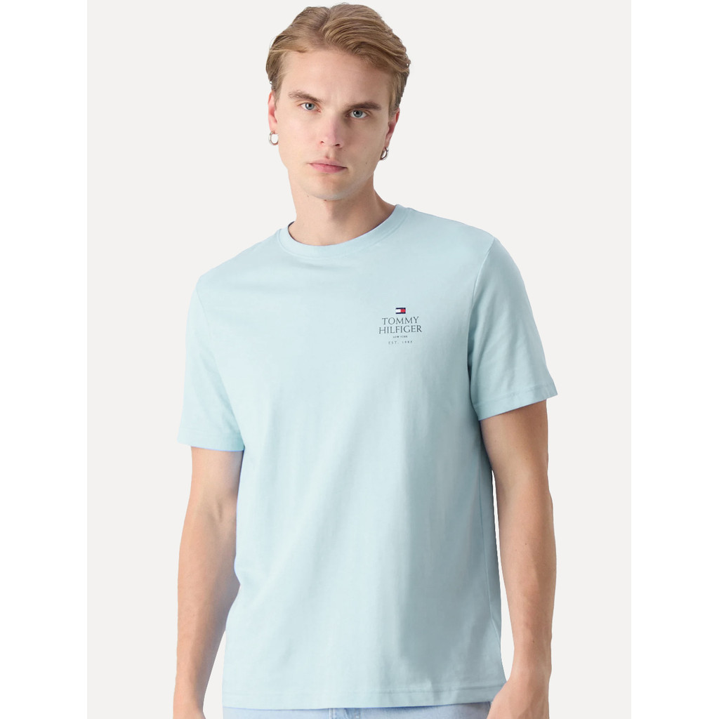 Camiseta Tommy Hilfiger Masculina Stack Brand Love Azul Claro em Oferta na Shopee