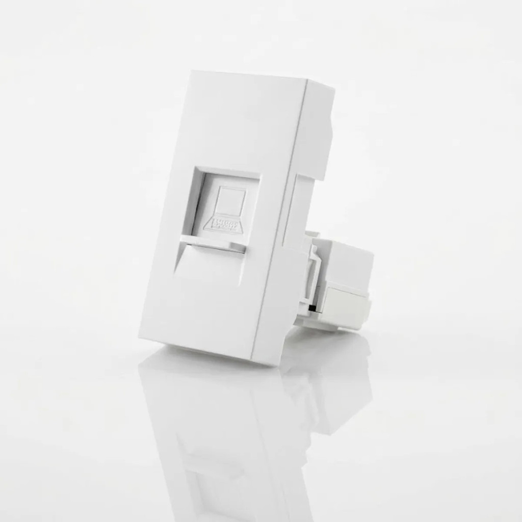 Módulo de rede Tomada Internet Linha de Telefone Rj45 Branco 4,5x2.5 Cm Modular Linha Sleek Cat6