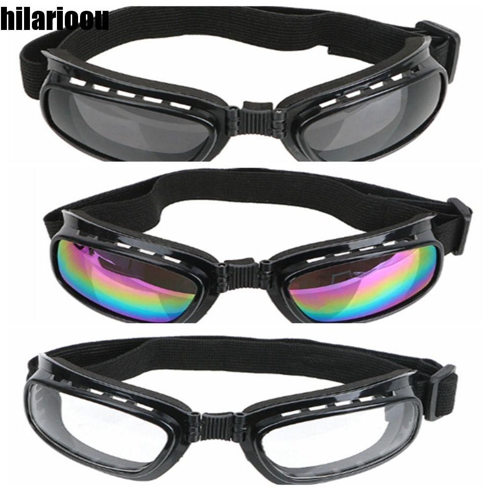 Óculos De Ciclismo HILARIOOU , Snowboard Dobráveis À Prova De Poeira Vintage Anti-UV Ajustáveis Para Motocicleta